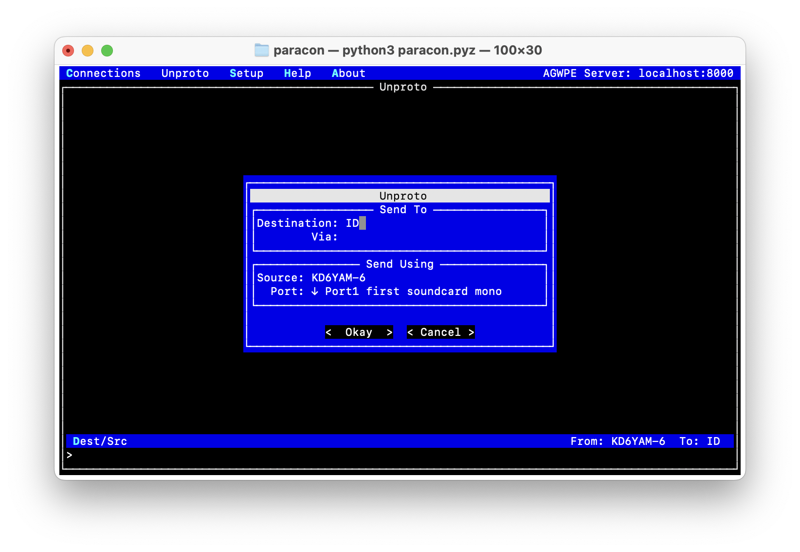 Unproto dialog